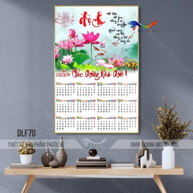 Lịch tết 2.026 Thư pháp Cha Mẹ 12 tháng - Tráng gương treo tường bo viền ART COLORS 4