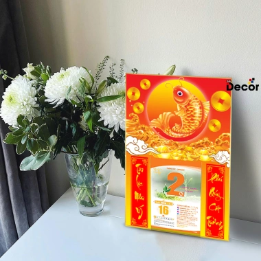 Lịch Tết 2.026 Tráng Gương Để Bàn 20x30cm Viền Vàng Cao Cấp, Nhiều Mẫu Tặng Bloc