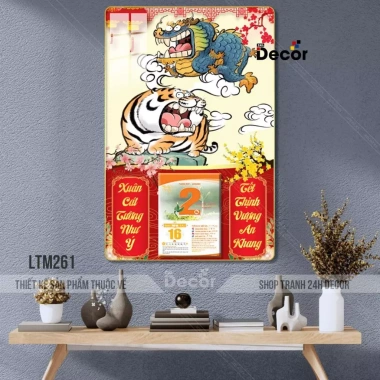 Lịch Tết 2.026 tráng gương Thần Tài Mày Phải Giàu viền bo 9mm tặng Bloc lịch