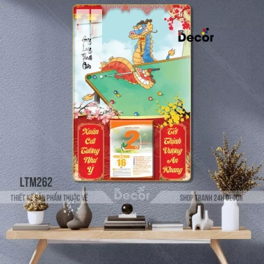 Lịch Tết 2.026 tráng gương Thần Tài Mày Phải Giàu viền bo 9mm tặng Bloc lịch