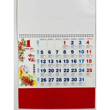 Lịch Tết 2.026 Treo Tường 12 Tờ 30x40cm Mỗi Tháng 1 Tờ Lộc Tài Như Ý Giá ưu đãi 75.000đ
