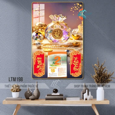 Lịch Tết 2.026 treo tường 30x40cm, khung viền, kèm túi tiền và bloc 10,5x14,5cm - Giá 93.000đ