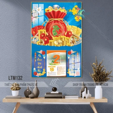Lịch Tết 2.026 treo tường 30x40cm, khung viền, kèm túi tiền và bloc 10,5x14,5cm - Giá 93.000đ