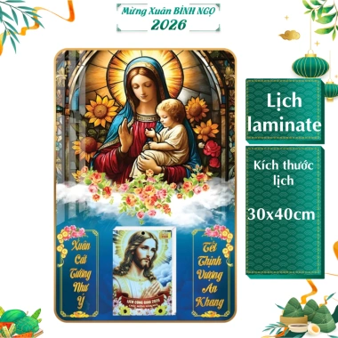 Lịch Tết 2.026 Treo Tường Laminate Tráng Gương 30x40cm Chủ đề Công Giáo Giá ưu đãi 135.900₫