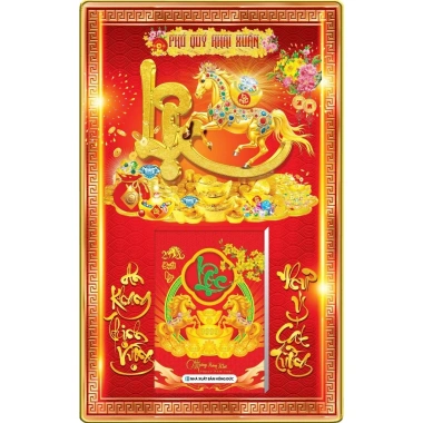 Lịch Tết 2.026 Treo Tường Laminate Tráng Gương 30x48 cm - Tặng Bloc 13x19 cm Giá Ưu Đãi