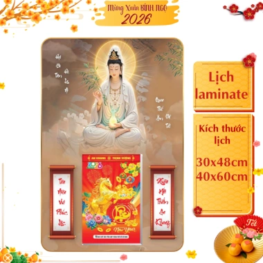 Lịch tết 2.026 Treo Tường Laminate tráng gương 30x48/40x60 cm Lịch Phật 10 mẫu Giá 164.200₫