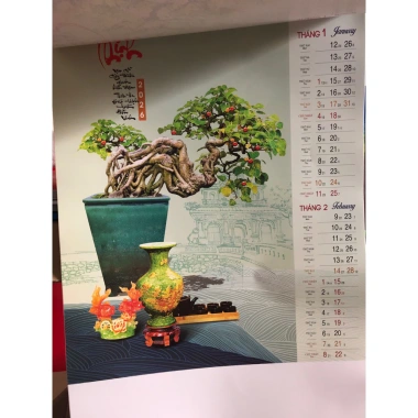 Lịch Tết 2.026 treo tường lò xo 7 tờ, đủ ngày âm dương, thiết kế độc quyền, giá 20.000