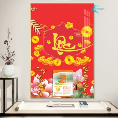 Lịch Tết 2.026 Treo Tường Thư Pháp 40x60cm Bo Viền - Tặng Bloc Lịch, Giá 159.600₫ 4