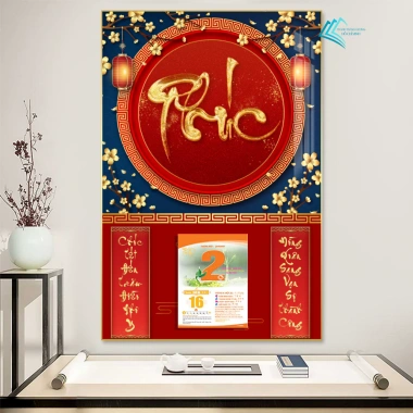 Lịch Tết 2.026 Treo Tường Thư Pháp 40x60cm Bo Viền - Tặng Bloc Lịch, Giá 159.600₫ 7
