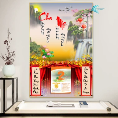 Lịch Tết 2.026 Treo Tường Thư Pháp 40x60cm Bo Viền - Tặng Bloc Lịch, Giá 159.600₫ 10