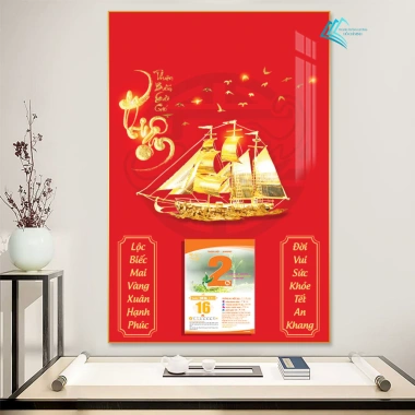 Lịch Tết 2.026 Treo Tường Thuận Buồm Xuôi Gió 30x40cm và Bloc 10,5x14,5cm Bo Viền - Giá 93.000đ 5