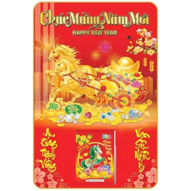 Lịch Tết 2.026 Tường VIP Laminate Tráng Gương khổ nhỏ 30x40cm + Bloc Trung 10,5x14,5cm Giá ưu đãi 109.800
