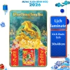 Lịch Tết Khổ Nhỏ 30x40cm Treo Tường Laminate Tráng Gương 2.026 và Bloc Trung 10,5x14,5cm Giá chỉ 109.800 VND