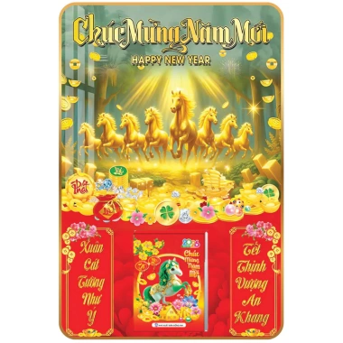 Lịch Tết Khổ Nhỏ 30x40cm Treo Tường Laminate Tráng Gương 2.026 và Bloc Trung 10,5x14,5cm Giá chỉ 109.800 VND