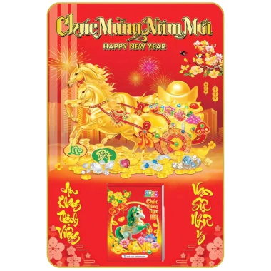Lịch Tết Khổ Nhỏ 30x40cm Treo Tường Laminate Tráng Gương 2.026 và Bloc Trung 10,5x14,5cm Giá chỉ 109.800 VND