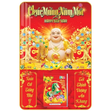 Lịch Tết Khổ Nhỏ 30x40cm Treo Tường Tráng Gương 2.026 - Tặng Bloc Trung 10,5x14,5cm