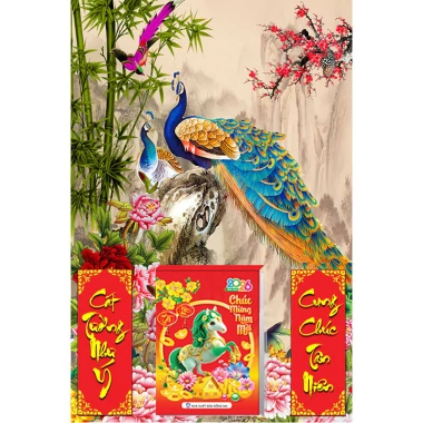 Lịch Tết Khổ Nhỏ 30x40cm Treo Tường Tráng Gương 2.026 - Tặng Bloc Trung 10,5x14,5cm