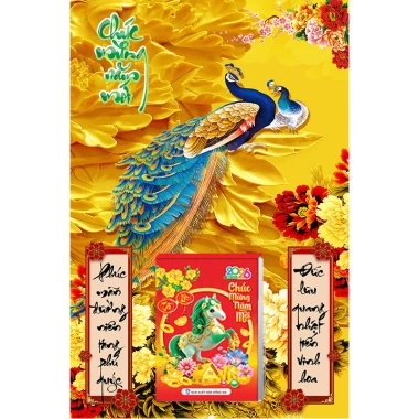 Lịch Tết Khổ Nhỏ 30x40cm Treo Tường Tráng Gương 2.026 - Tặng Bloc Trung 10,5x14,5cm