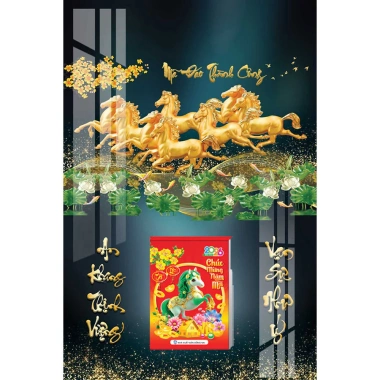 Lịch Tết Khổ Nhỏ 30x40cm Treo Tường Tráng Gương 2.026 - Tặng Bloc Trung 10,5x14,5cm