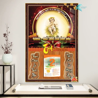 Lịch Tết Tráng Gương 2.026 30x40cm Treo Tường Công Giáo - Kèm Bloc 10,5x14,5cm - 93.000đ