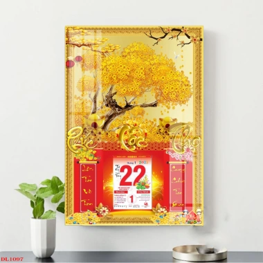 Lịch tết Tráng Gương 2.026 Cây Kim Tiền Tài Lộc Bính Ngọ cao cấp treo tường Quà tặng LTKT06 giá 130.000 2