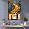 Lịch Tết tráng gương 2.026 - Chim Khổng Tước 30x40cm treo tường, kèm Bloc 10,5x14,5cm, khung viền bo, giá ưu đãi 93.000₫