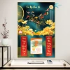 Lịch Tết tráng gương 2.026 Cửu Ngư Quần Hội 40x60cm - Treo tường, khung viền bo, tặng Bloc