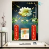 Lịch Tết tráng gương 2.026 Cửu Ngư Quần Hội 40x60cm - Treo tường, khung viền bo, tặng Bloc 2