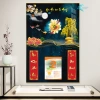 Lịch Tết tráng gương 2.026 Cửu Ngư Quần Hội 40x60cm - Treo tường, khung viền bo, tặng Bloc 3