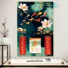 Lịch Tết tráng gương 2.026 Cửu Ngư Quần Hội 40x60cm - Treo tường, khung viền bo, tặng Bloc 6