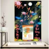 Lịch Tết tráng gương 2.026 Cửu Ngư Quần Hội 40x60cm - Treo tường, khung viền bo, tặng Bloc 7