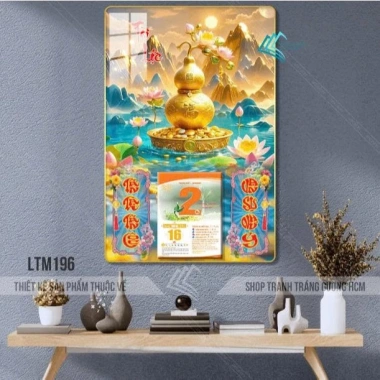 Lịch Tết Tráng Gương 2.026 - Treo Tường Hồ 40x60cm Bo Viền, Tặng Bloc Lịch Bính Ngọ