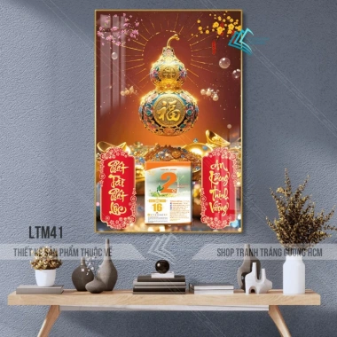 Lịch Tết Tráng Gương 2.026 - Treo Tường Hồ 40x60cm Bo Viền, Tặng Bloc Lịch Bính Ngọ