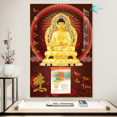 Lịch Tết Tráng Gương 2.026 - Treo Tường Phật Giáo 40x60cm Bo viền, Tặng Bloc lịch, Giá 159.600₫