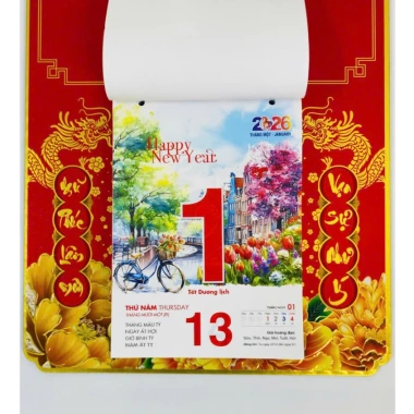 Lịch Tết Treo Tường 2.026 - Bình Ngọ Mã Đào Thành Công 17x25cm Giá Ưu Đãi 149k