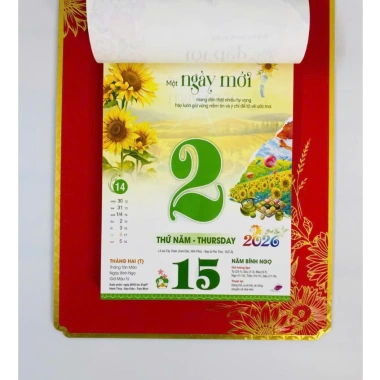 Lịch Tết Treo Tường 2.026 - Bình Ngọ Mã Đào Thành Công 17x25cm Giá Ưu Đãi 149k