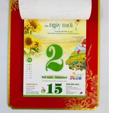 Lịch Tết Treo Tường 2.026 - Bình Ngọ Mã Đào Thành Công 17x25cm Giá Ưu Đãi 149k