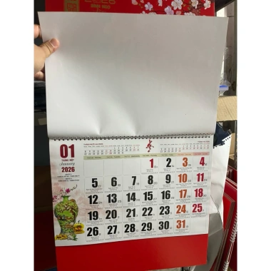 Lịch Tết treo tường 2.026 lò xo âm dương 13 tờ - KT cả bìa 38x70cm - Giá chỉ 70.000đ 4
