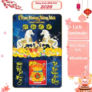 Lịch Tết Tường Vip Laminate Tráng Gương 2.026 40x60 cm – 26 mẫu độc đáo, chỉ 218.500 VND