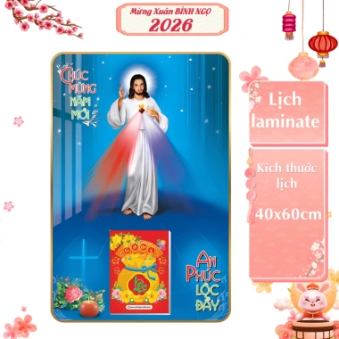 Lịch Tết Tường Vip Laminate Tráng Gương 2.026 40x60cm Mẫu Chúa Giêsu NS46 - 224.000 VND