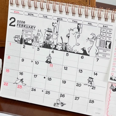 Lịch Tháng Moomin 2.026 Để Bàn – Thiết Kế Tối Giản, Kế Hoạch, Quà Dễ Thương 5
