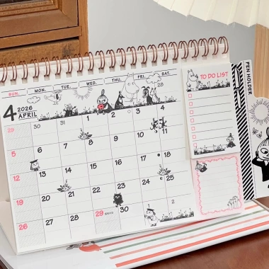 Lịch Tháng Moomin 2.026 Để Bàn – Thiết Kế Tối Giản, Kế Hoạch, Quà Dễ Thương 6