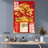 Lịch tráng gương 2.026 Binh Ngọ Hoa Mai Phú Quý - Mẫu mới hiện đại, treo tường 40x60cm, bo viền 9mm, kèm lốc lịch