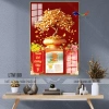 Lịch tráng gương 2.026 Binh Ngọ Hoa Mai Phú Quý - Mẫu mới hiện đại, treo tường 40x60cm, bo viền 9mm, kèm lốc lịch 5