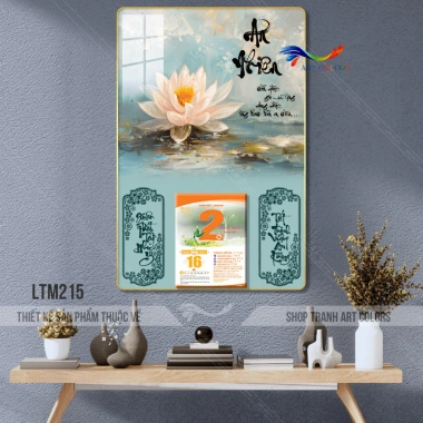 Lịch tráng gương 2.026 Bình Ngọ Hoa Sen - Treo tường 40x60cm, bo viền 9mm, 110k