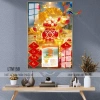 Lịch tráng gương 2.026 Bình Ngọc Chiêu Tài - Hũ tài lộc, treo tường 40x60cm, kèm lốc lịch 2