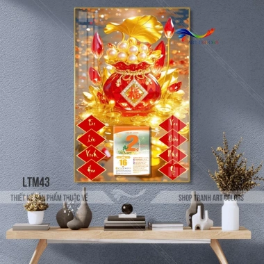 Lịch tráng gương 2.026 Bình Ngọc Chiêu Tài - Hũ tài lộc, treo tường 40x60cm, kèm lốc lịch 6 Lịch tráng gương 2.026 Bình Ngọc Chiêu Tài - Hũ tài lộc, treo tường 40x60cm, kèm lốc lịch 6