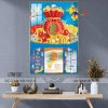 Lịch tráng gương 2.026 Bình Ngọc Chiêu Tài - Hũ tài lộc, treo tường 40x60cm, kèm lốc lịch 9