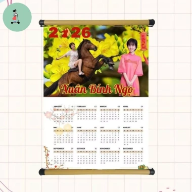 Lịch Treo Tết 2.026 - Lịch Treo Tường In Ảnh Đặt Theo Yêu Cầu, Giá 50.000₫