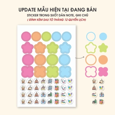 Lịch treo tường 2.026 30x30cm COLOR, lịch âm, ngày lễ VN, sticker note, ghi chú - 79.600₫